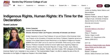 “Indigenous Rights, Human Rights: It’s Time For the Declaration”