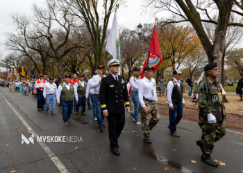 Mvskoke veterans march at National Mall on Veterans Day
