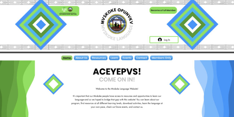 Mvskoke Opunkv Dot Com: a one-stop  place to learn the Mvskoke language
