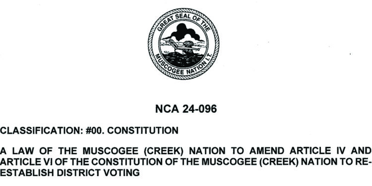 Constitutional amendment vote to appear on 2025 MCN Primary ballot