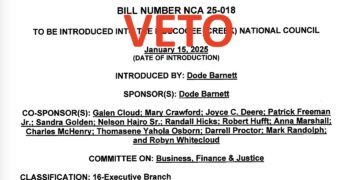 Bill limiting repeated temporary cabinet nominations vetoed by Chief Hill