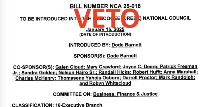 Bill limiting repeated temporary cabinet nominations vetoed by Chief Hill