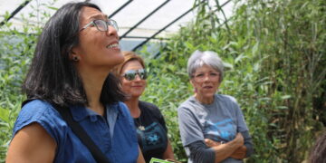Intertribal citizens lunch with the butterflies